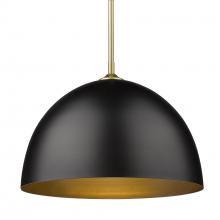  6956-L OG-BLK - Zoey Large Pendant in Olympic Gold with Matte Black Shade